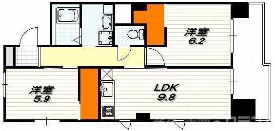 IL ROSSO堀川六角 (イルロッソ堀川六角)の間取り