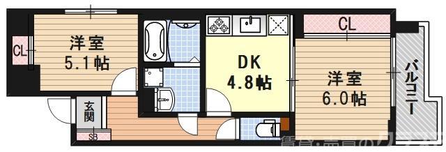 CALM高倉通(カルム高倉通)の間取り