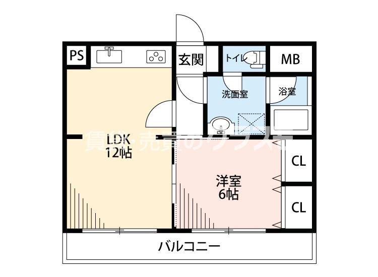 三軒家西の完工年月(1990年2月)築の賃貸マンションの間取り