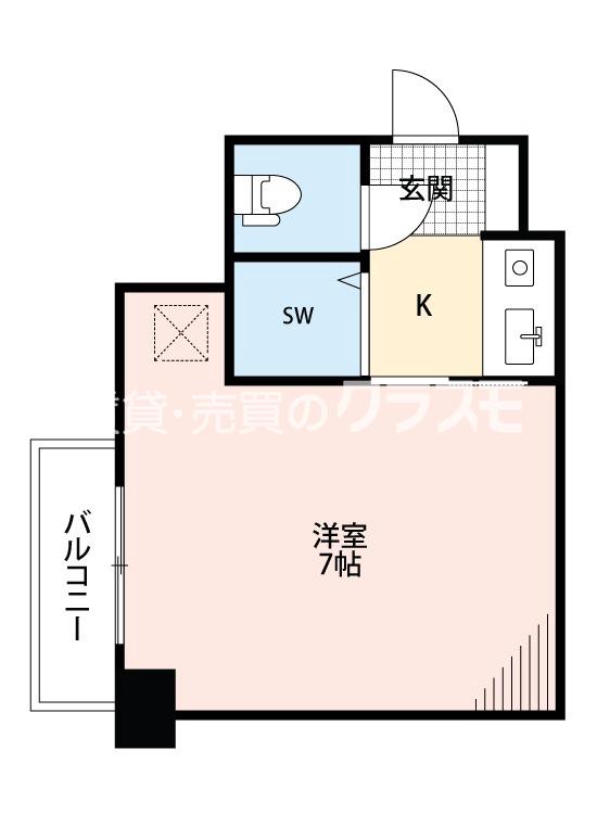 三軒家西の完工年月(1990年2月)築の賃貸マンションの間取り
