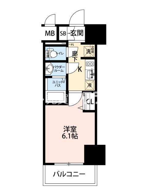 幸町の完工年月(2018年11月)築の賃貸マンションの間取り