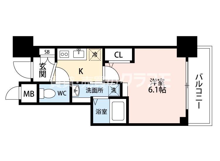 エステムプラザ難波WESTリバークロスの間取り