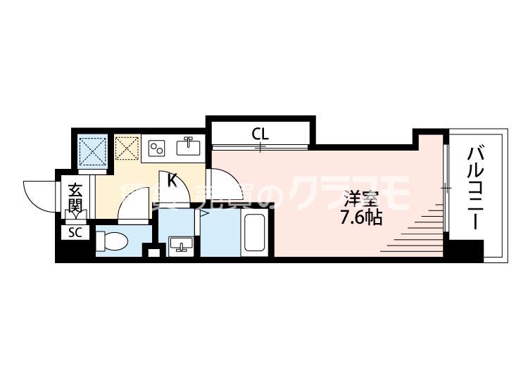 浪速西の完工年月(2019年1月)築の賃貸マンションの間取り