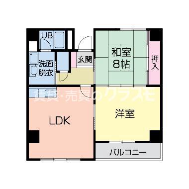 立売堀の完工年月(1988年11月)築の賃貸マンションの間取り