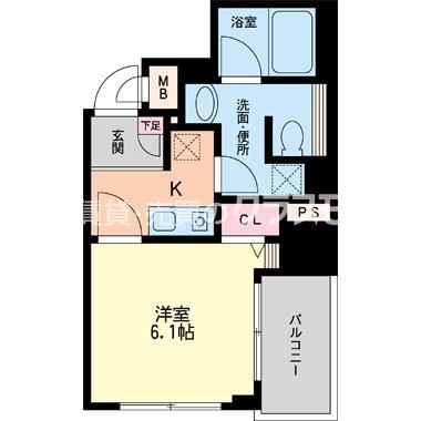 北堀江の完工年月(2014年7月)築の賃貸マンションの間取り