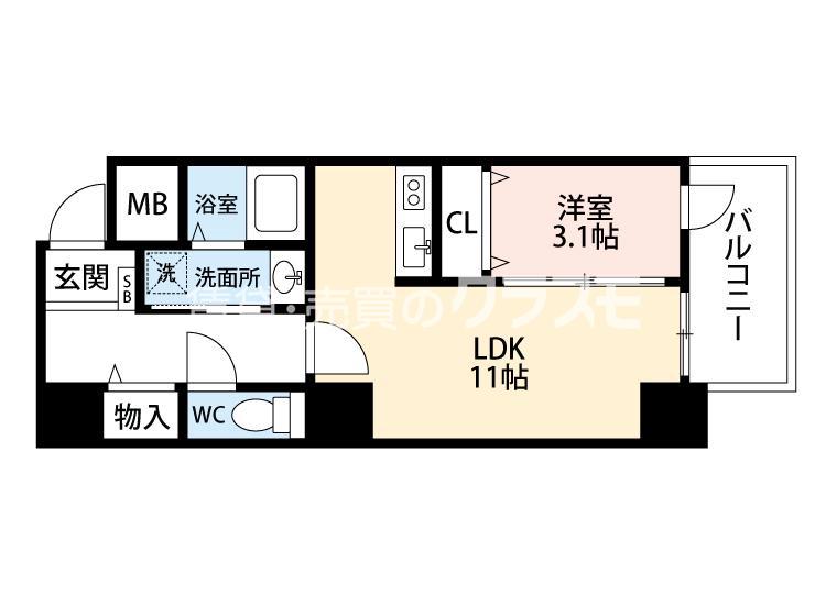アーベル更紗北堀江の間取り