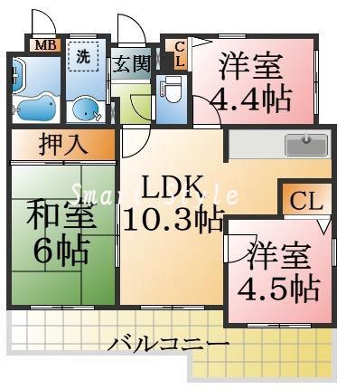 ワコーレプラージュ須磨の間取り
