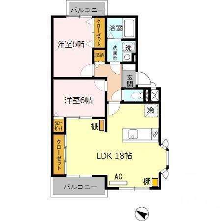 東正雀の完工年月(1998年8月)築の賃貸アパートの間取り