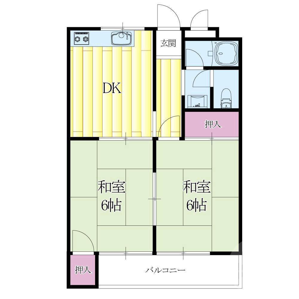 原町の完工年月(1979年9月)築の賃貸マンションの間取り