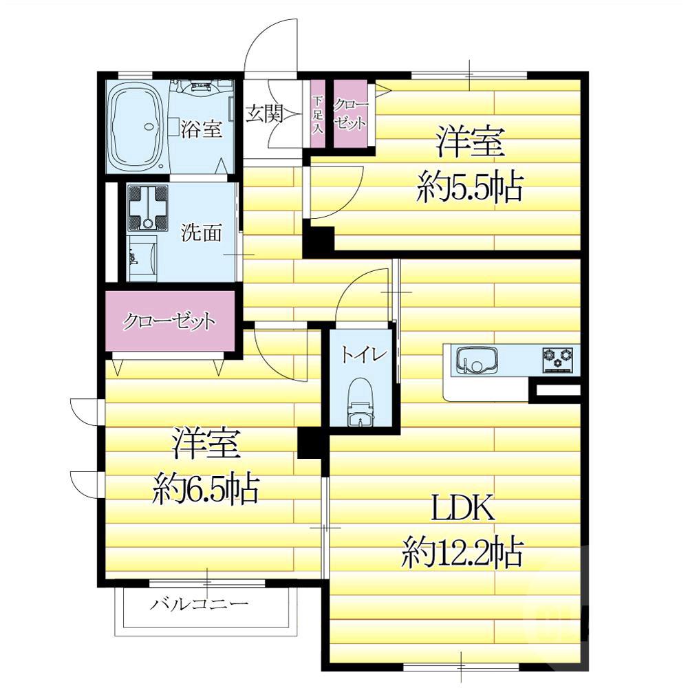 原町の完工年月(2015年9月)築の賃貸アパートの間取り