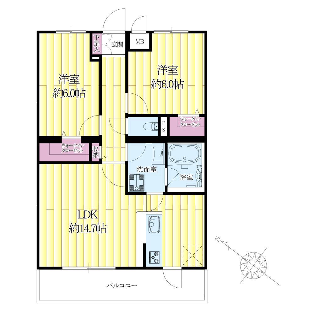 山田東の完工年月(2018年1月)築の賃貸マンションの間取り