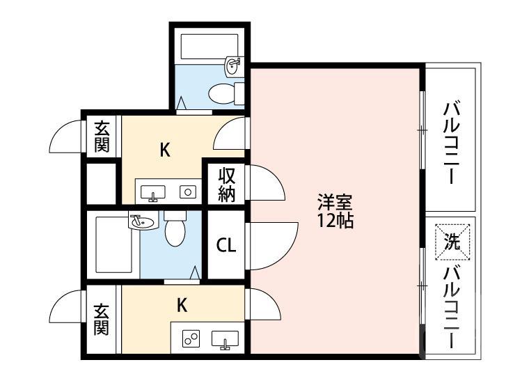 内本町の完工年月（1998年4月）築の賃貸アパートの間取り
