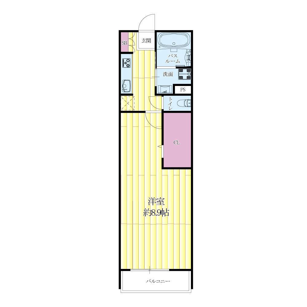 片山町の完工年月(2018年9月)築の賃貸マンションの間取り