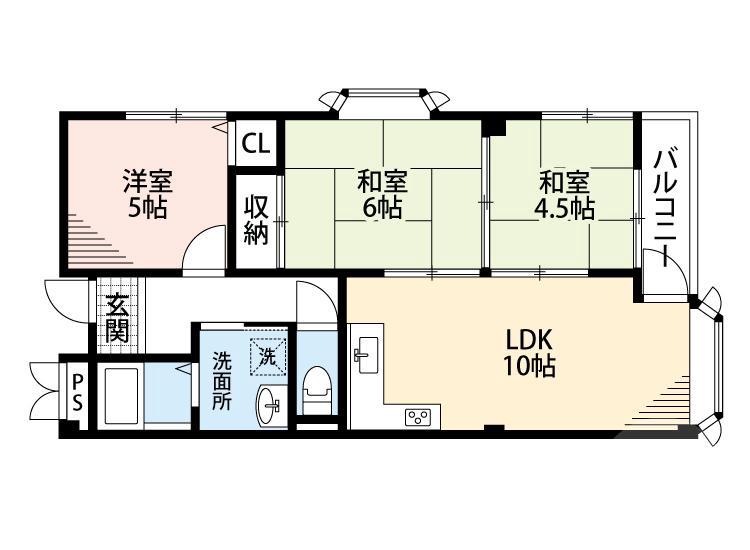山手町の完工年月(1989年2月)築の賃貸アパートの間取り