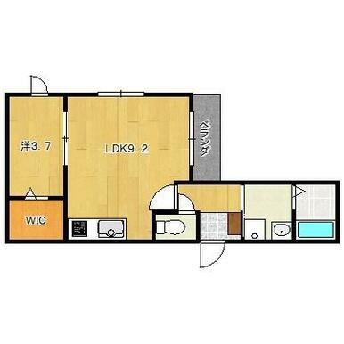 昭和町の完工年月(2017年12月)築の賃貸マンションの間取り