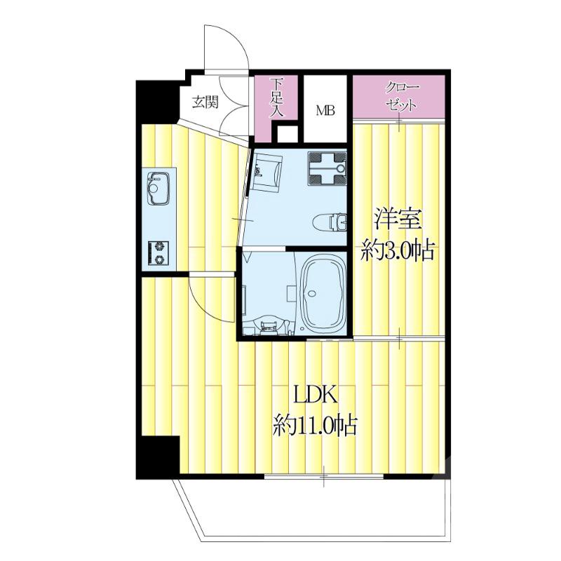 千里山東の完工年月(2018年2月)築の賃貸マンションの間取り
