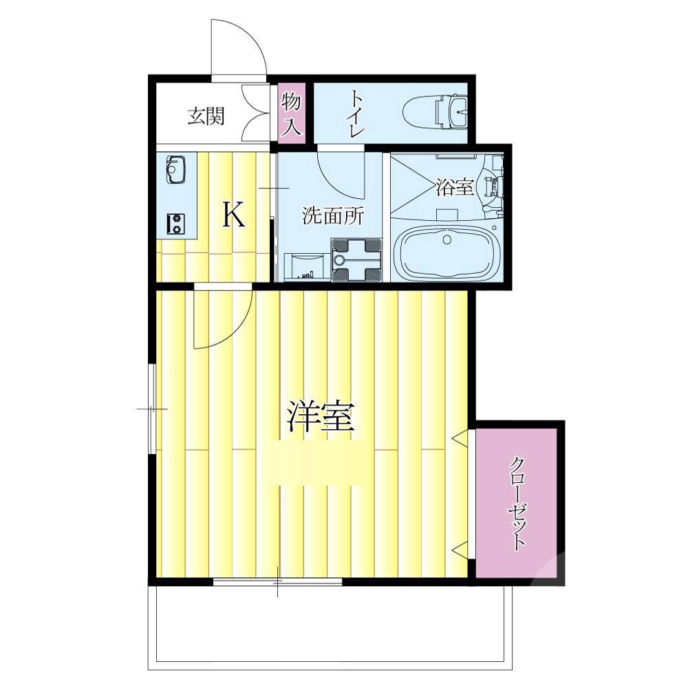 高城町の完工年月(1997年8月)築の賃貸アパートの間取り