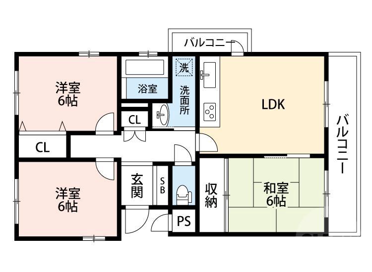南吹田の完工年月(1991年12月)築の賃貸マンションの間取り