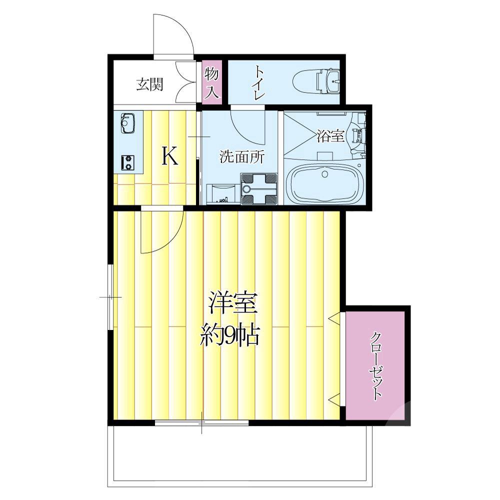 高城町の完工年月(1997年8月)築の賃貸アパートの間取り