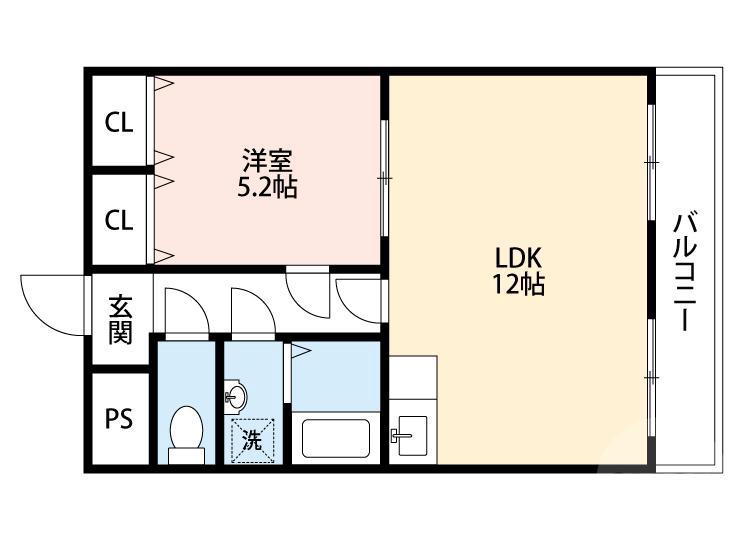 別府の完工年月(1996年9月)築の賃貸マンションの間取り