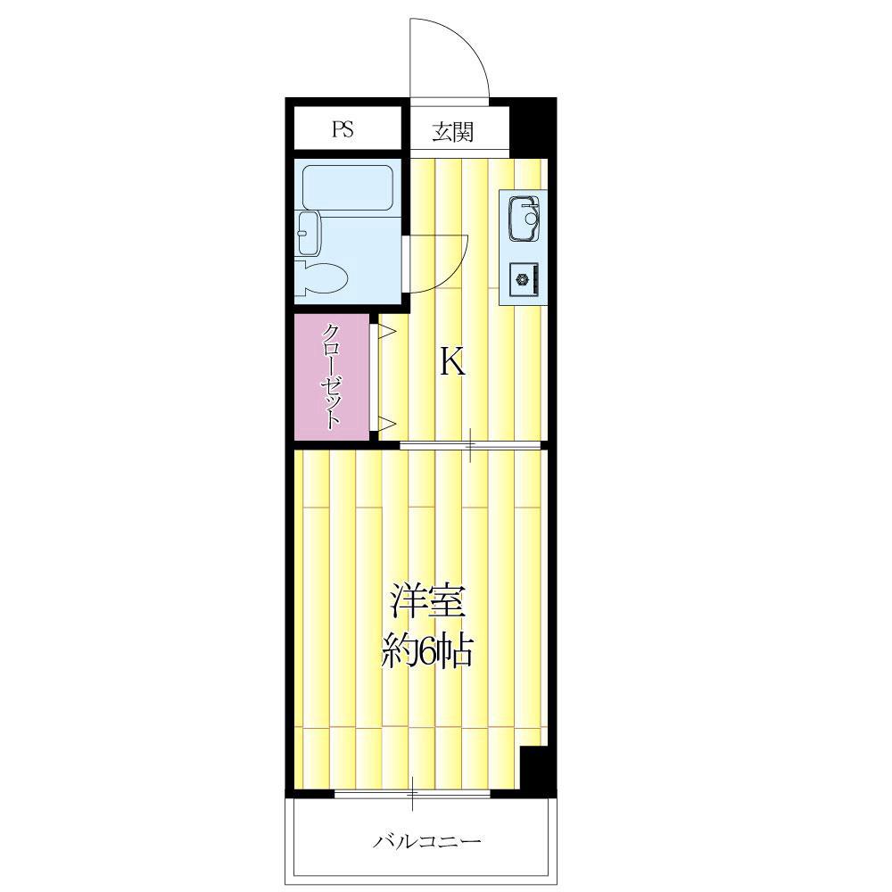 千里丘の完工年月(1984年3月)築の賃貸マンションの間取り