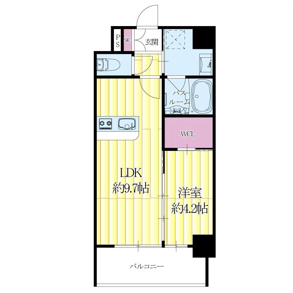 蔵垣内の完工年月(2019年3月)築の賃貸マンションの間取り