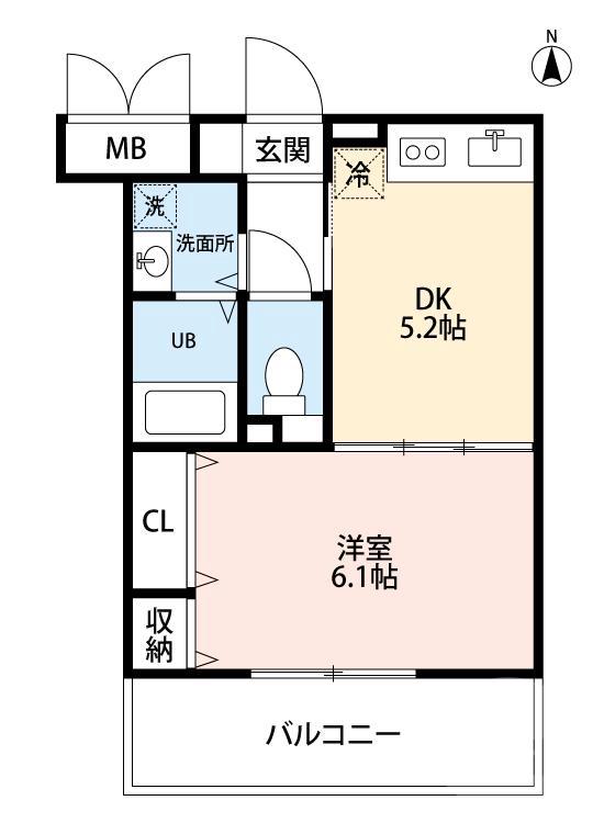 寿町の完工年月(2002年5月)築の賃貸マンションの間取り
