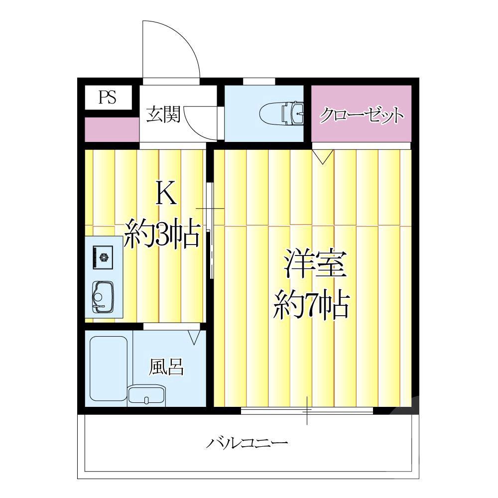 岸部南の完工年月(1998年3月)築の賃貸マンションの間取り