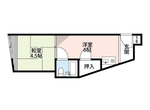 元町の完工年月(1973年9月)築の賃貸マンションの間取り