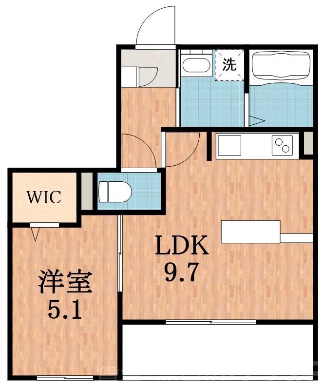 上本町西の完工年月(2015年7月)築の賃貸マンションの間取り