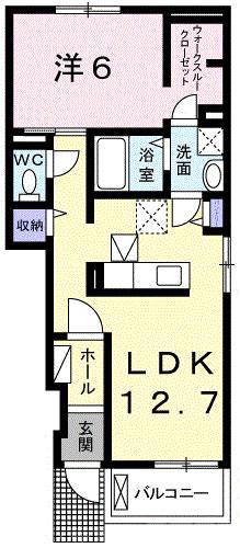 勝山南の完工年月(2018年6月)築の賃貸アパートの間取り