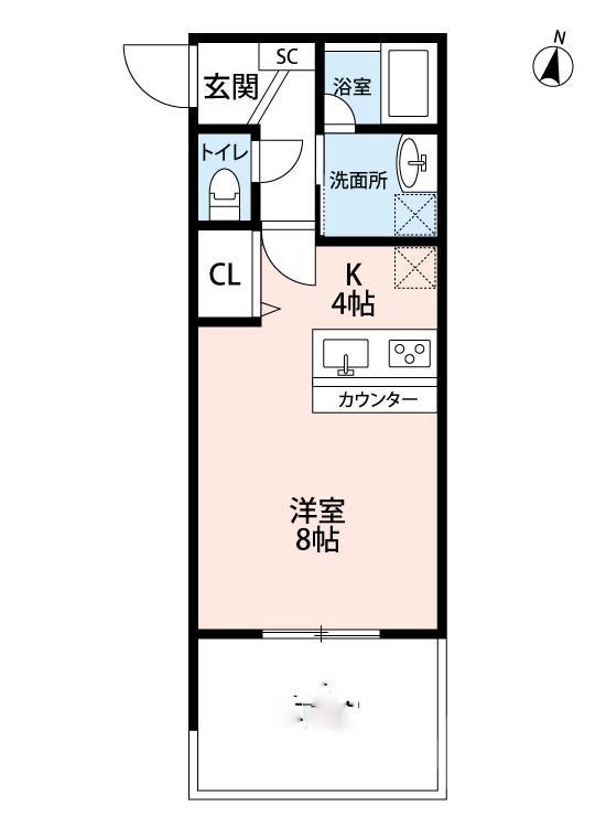 藤が丘町の完工年月(2015年2月)築の賃貸アパートの間取り