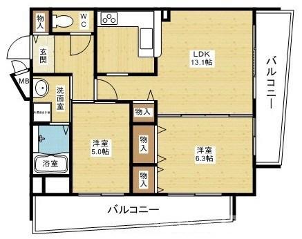 キャニスコート上新庄の間取り