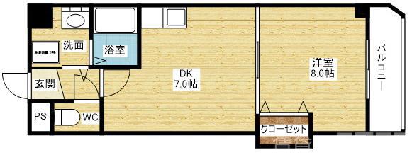 北江口の完工年月(2001年4月)築の賃貸マンションの間取り