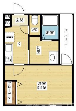 豊里の完工年月(2017年10月)築の賃貸アパートの間取り