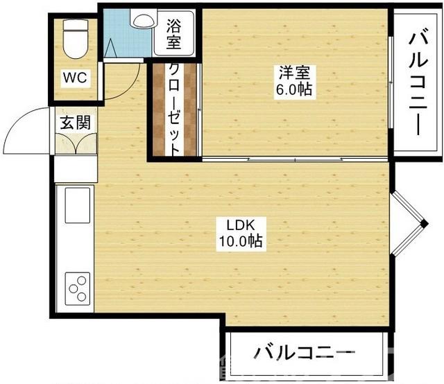 下新庄の完工年月(1990年3月)築の賃貸マンションの間取り