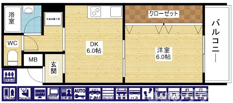 エバービューハイツの間取り