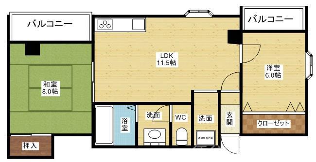 パレス江坂の間取り