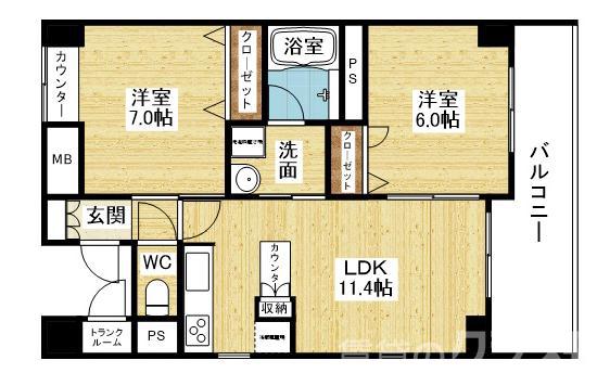 villa・淀川の間取り