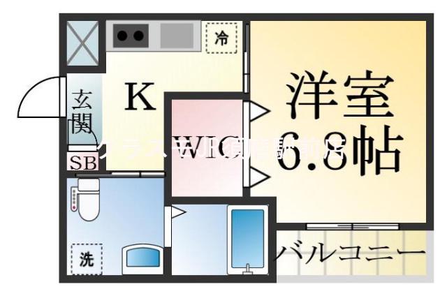馬場通の完工年月(2019年9月)築の賃貸アパートの間取り