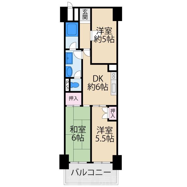 プリンスヴィラ寝屋川の間取り