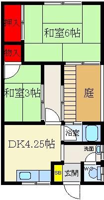 宝町乾貸家Bの間取り