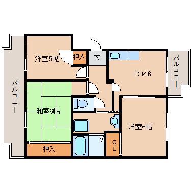 昇栄マンションⅢの間取り