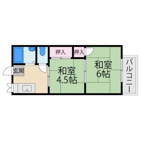 翆甲園ハイツの間取り
