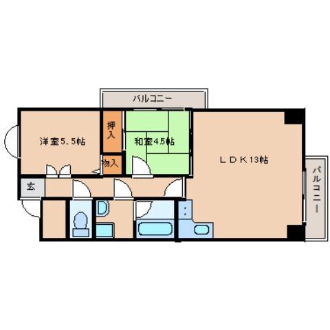 カルチェ清水谷の間取り