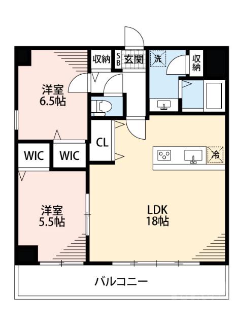 西中条町の完工年月(2019年9月)築の賃貸マンションの間取り
