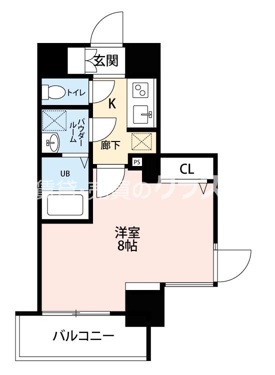 南堀江の完工年月(2020年1月)築の賃貸マンションの間取り