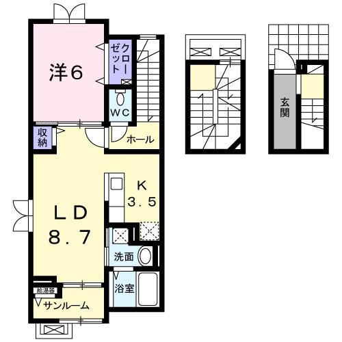 南別府町の完工年月(2013年2月)築の賃貸アパートの間取り