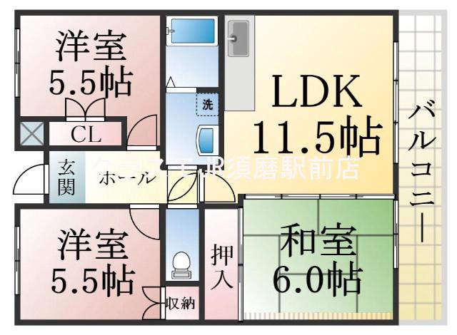 ガーデンハイツ桃山台弐番館の間取り