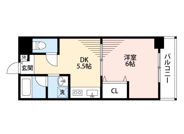 内本町の完工年月(1995年9月)築の賃貸マンションの間取り